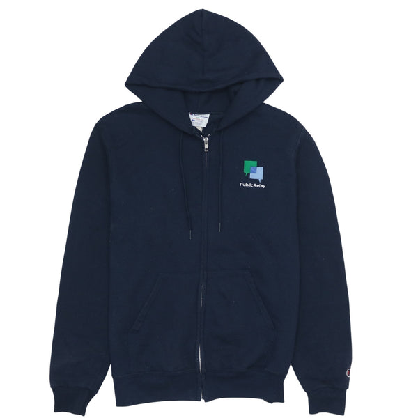 Vintage Champion Navy Blue Small Hoodie Full Zip 90s Style Drawstring