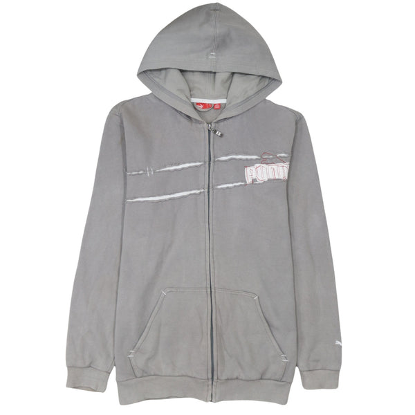 Puma 90's Drawstring Pockets Full Zip Up Hoodie XXLarge (2XL) Grey