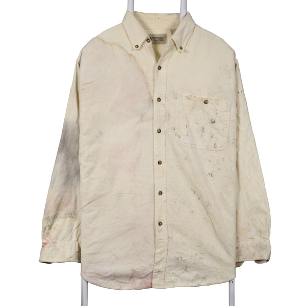90's Northwest Territory Beige Corduroy Shirt Medium Long Sleeve