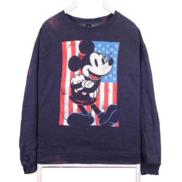 Vintage Disney 90s Mickey Mouse Sweatshirt Small Navy Blue Crewneck