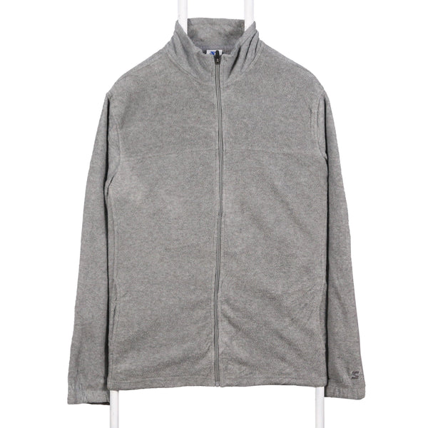 Starter 90's Vintage Grey Fleece Zip Up Turtle Neck Jumper Large