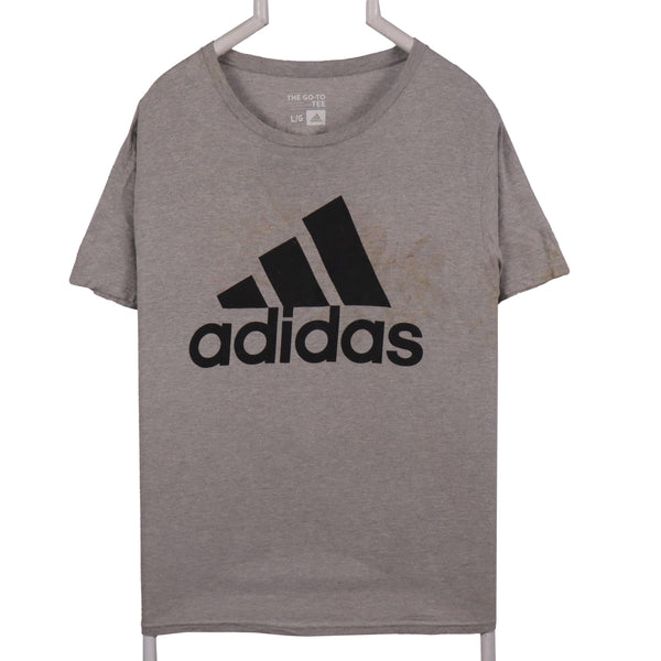 Adidas 90's Grey Crewneck Short Sleeve T-Shirt Men's Large B Grade