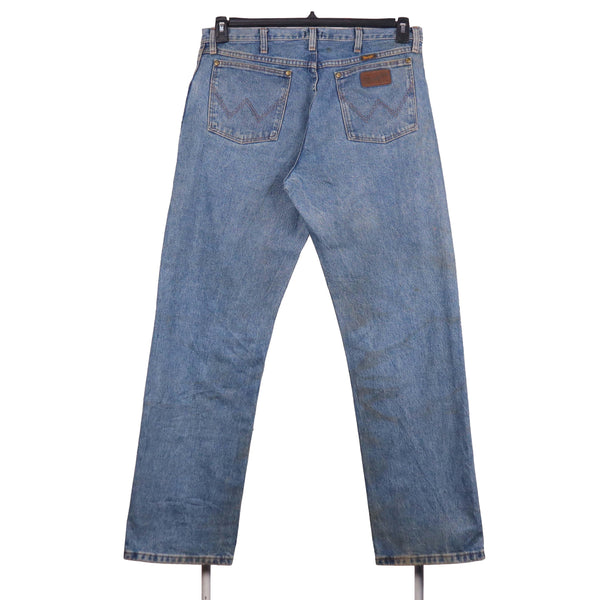 Wrangler 90s Vintage Baggy Bootcut Denim Jeans Pants Men 34x32 Blue