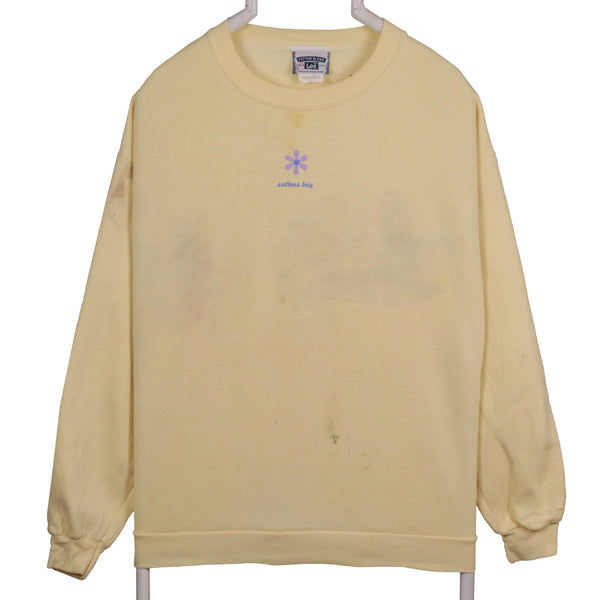 Vintage 90's Lee Sutton Bay Crewneck Sweatshirt L Yellow Men's Large