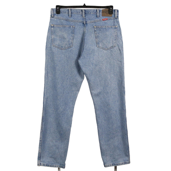 Vintage Wrangler 90s Men's 38 Blue Light Wash Denim Jeans Pants