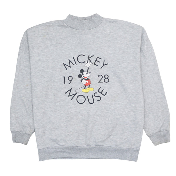 1990s Disney Mickey Mouse Vintage XXLarge Grey Turtle Neck Sweatshirt