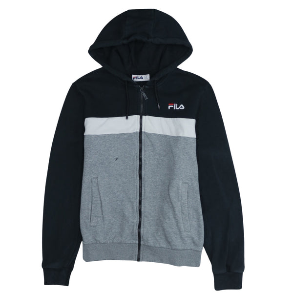 Vintage Fila 90's Black Lightweight Zip Hoodie Men’s Medium