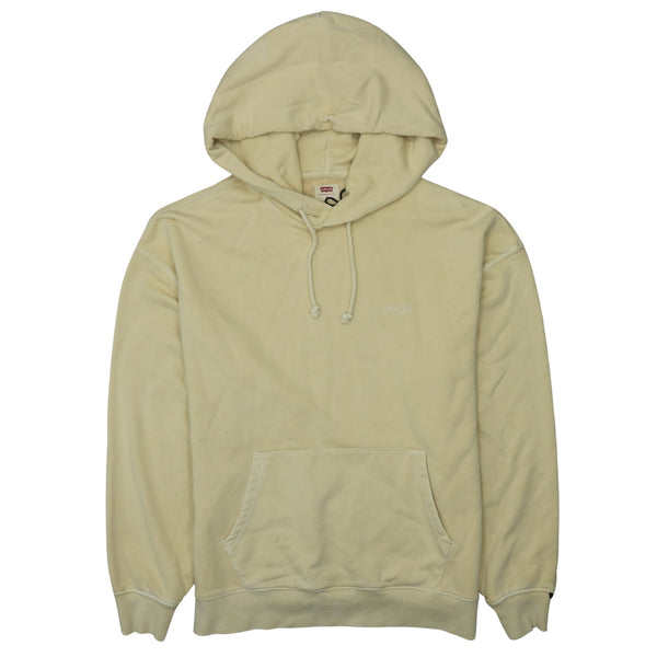 Levi's 90's Beige Cream Drawstring Pullover Hoodie Men's Medium