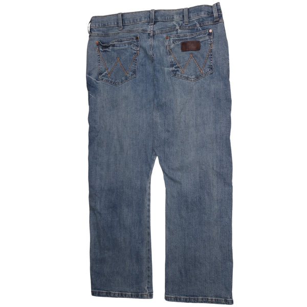 Vintage 90's Wrangler Men's 38 Blue Baggy Straight Leg Trousers Pants
