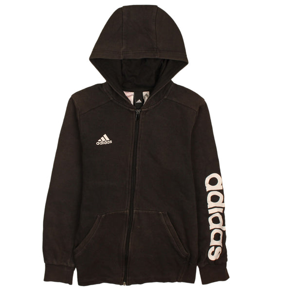 Adidas 90's Black Full Zip Hoodie, Women's Large, Vintage Style