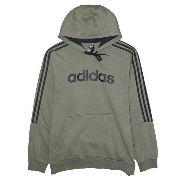 Adidas 90's Spellout Pullover Hoodie XLarge Green