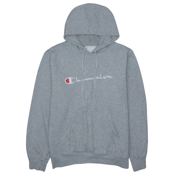 Vintage Champion 90's Grey Spellout Pullover Hoodie Men's XLarge