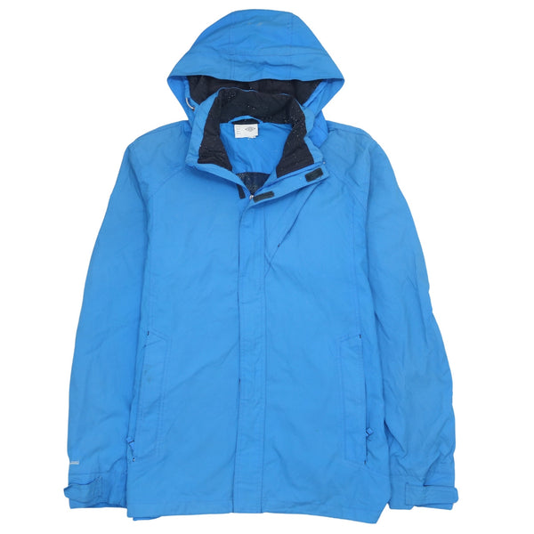 Vintage Umbro 90's Hooded Full Zip Windbreaker Jacket - Medium Blue