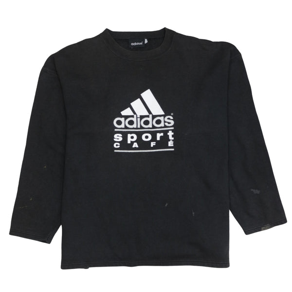 Adidas 90's Spellout Crew Neck Sweatshirt XLarge Black