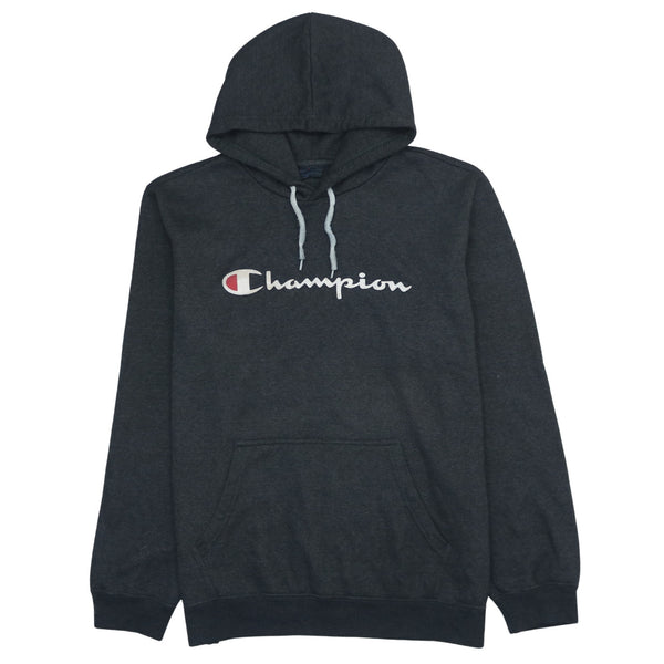 Champion Black 90's Spellout Pullover Hoodie Men's XL Vintage