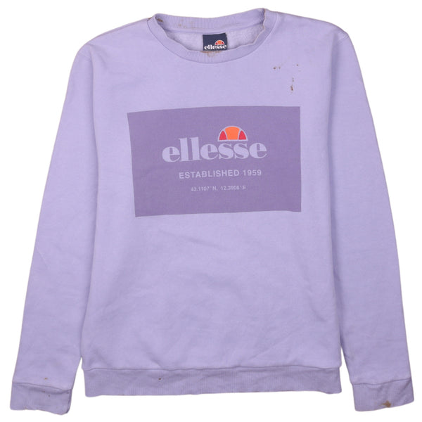 Ellesse Vintage 90's Purple Spellout Crew Neck Sweatshirt Sz Large