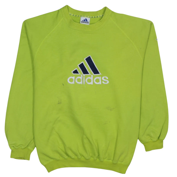 Adidas 90's Spellout Crew Neck Sweatshirt Large Yellow