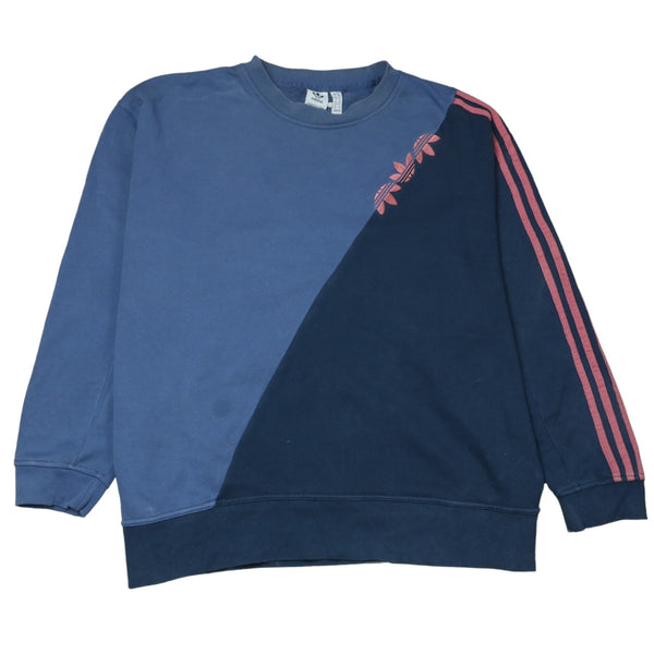 Adidas Vintage 90s Heavyweight Crew Neck Sweatshirt Navy Blue L