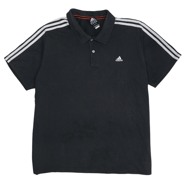 Adidas 90's Short Sleeves Quarter Button Polo Shirt XXLarge (2XL) Black