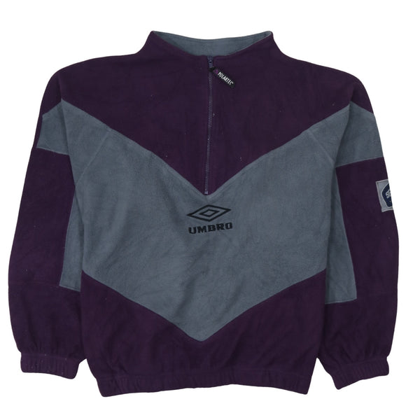 Umbro 90's Hiking Warm Quarter Zip Fleece Jumper Medium Grey