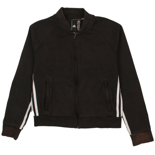 Adidas Women's 90s Full Zip Black Sweatshirt Small Vintage Quality