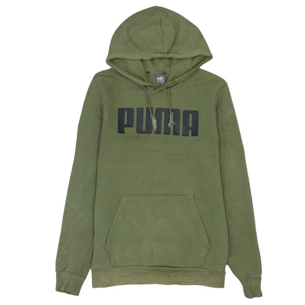 Puma 90's Spellout Pullover Hoodie Small Green