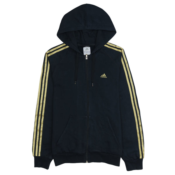 Adidas 90's Striped Sleeve Pullover Hoodie Medium Black