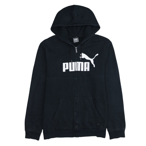 Puma 90's Spellout Full Zip Up Hoodie Large Black