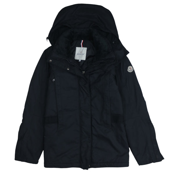 Moncler 90's Black Hooded Full Zip Windbreaker Medium