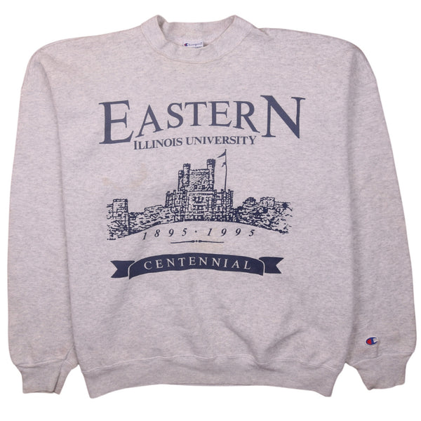 Champion 90's Vintage XL Grey Crew Neck Sweatshirt Eastern Illinois University