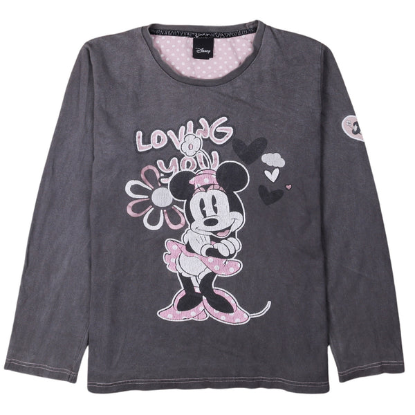Disney Vintage 90s Minnie Mouse Crew Neck Sweatshirt Large Grey
