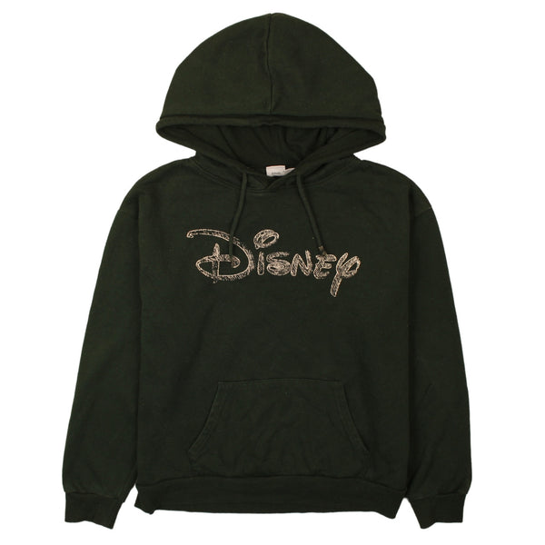 Vintage Disney 90's Spellout Pullover Hoodie Women's Medium Green