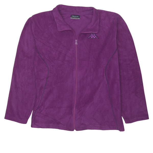 Kappa 90's XXL Women's Hiking Fleece Jumper Full Zip Purple Polyester