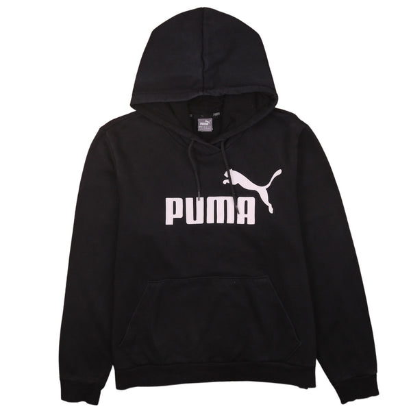 Puma Vintage 90's Spellout Pullover Hoodie Black Women's XL Hip Hop