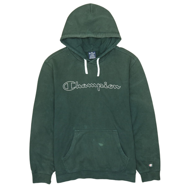 Vintage Champion 90's Large Green Spellout Pullover Hoodie