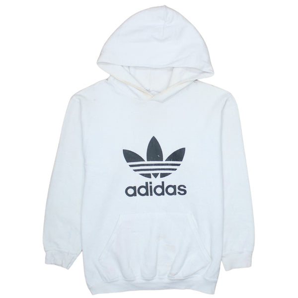Adidas 90's Spellout Pullover Hoodie Small  White