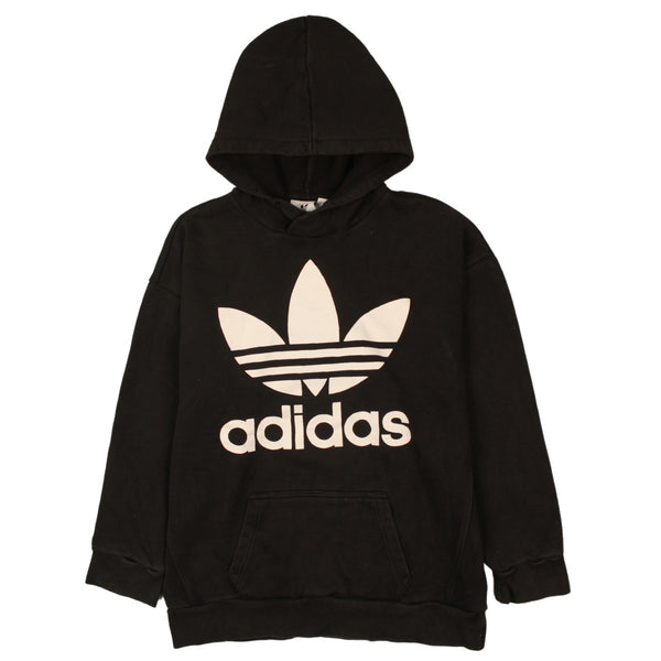 Adidas Vintage 90's Spellout Hoodie Black XS Mens Retro Pullover
