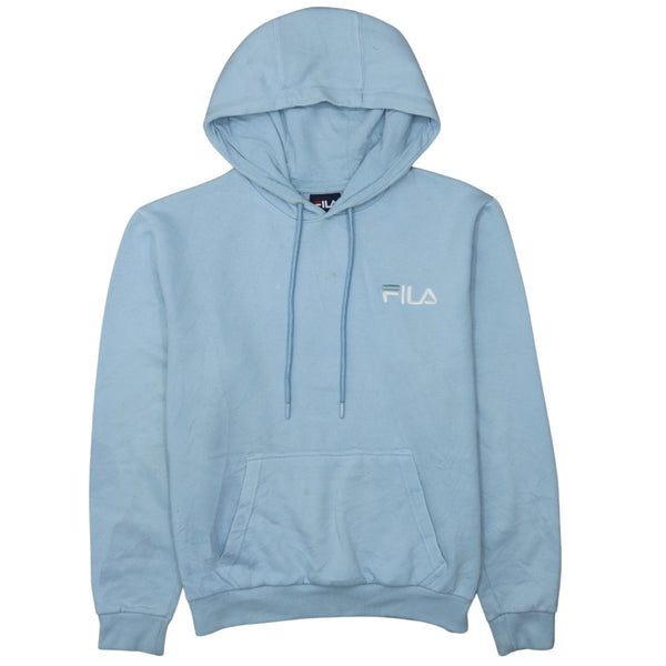 Vintage Fila 90's Blue Pullover Hoodie with Drawstring Pockets - Men's Large