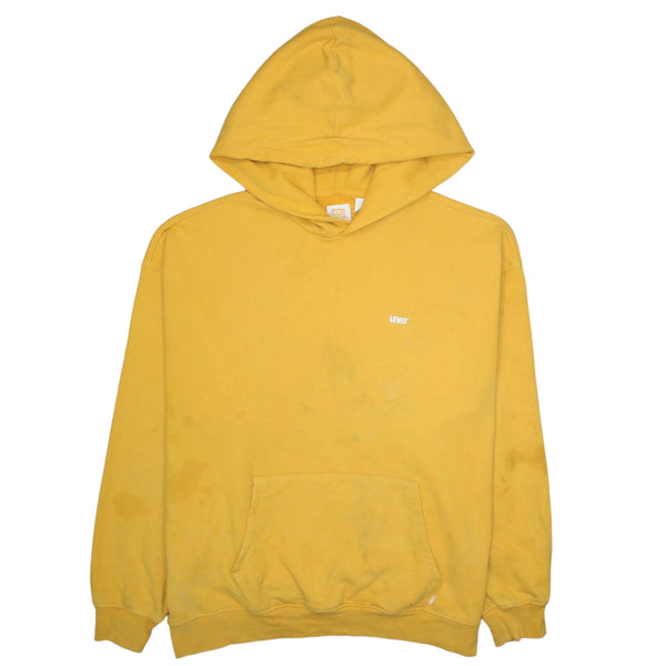 Levi's 90's Drawstring Pockets Pullover Hoodie Large Yellow