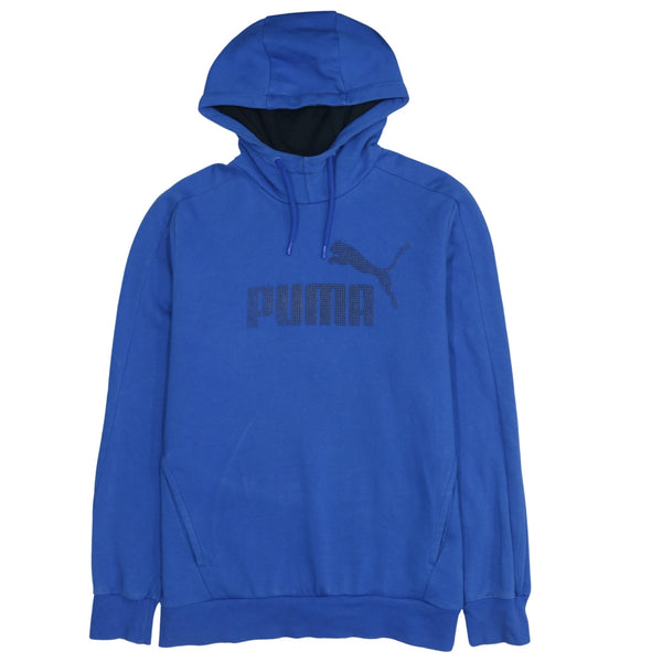 Puma 90's Blue Spellout Pullover Hoodie Men's Large