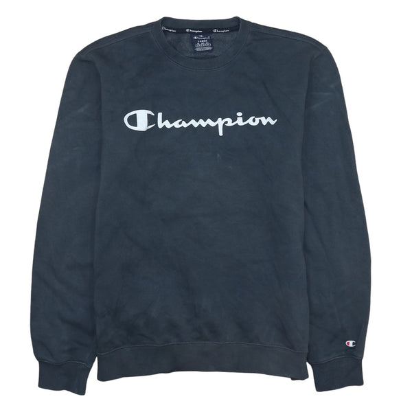 Champion 90's Vintage Spellout Black Crew Neck Sweatshirt Large Men’s