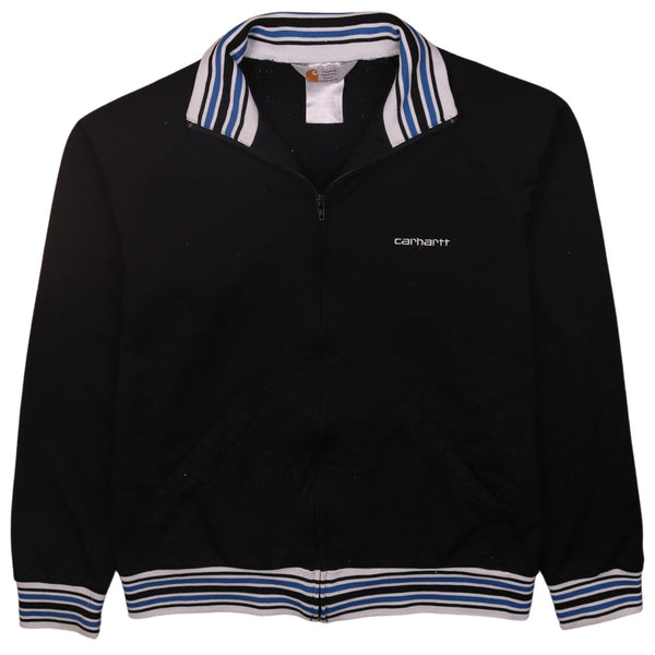 Carhartt 90's Striped Cuff Full Zip Up Sweatshirt Large Black