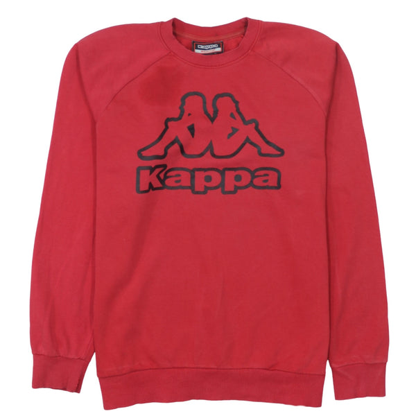 Kappa 90's Spellout Crew Neck Sweatshirt Medium Red