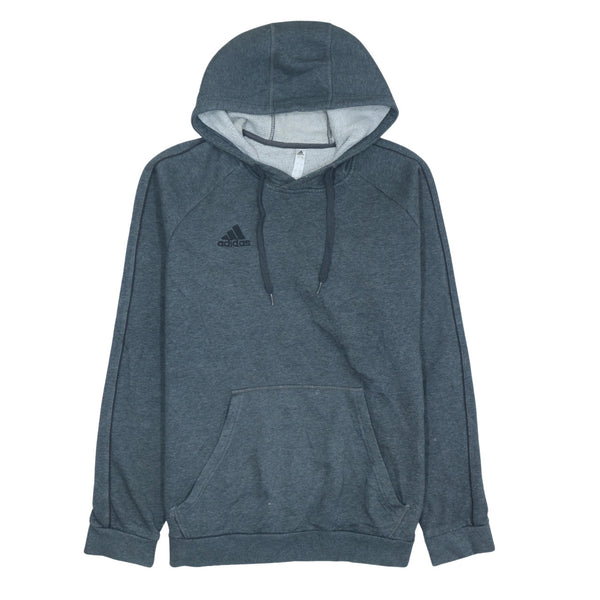 Adidas Vintage 90's Pullover Hoodie Large Grey with Drawstring Pockets