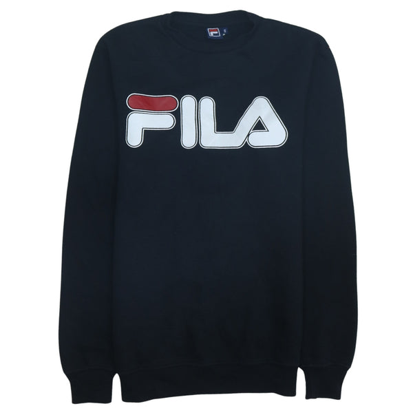 Fila Vintage 90's Black Spellout Crew Neck Sweatshirt Men's Small