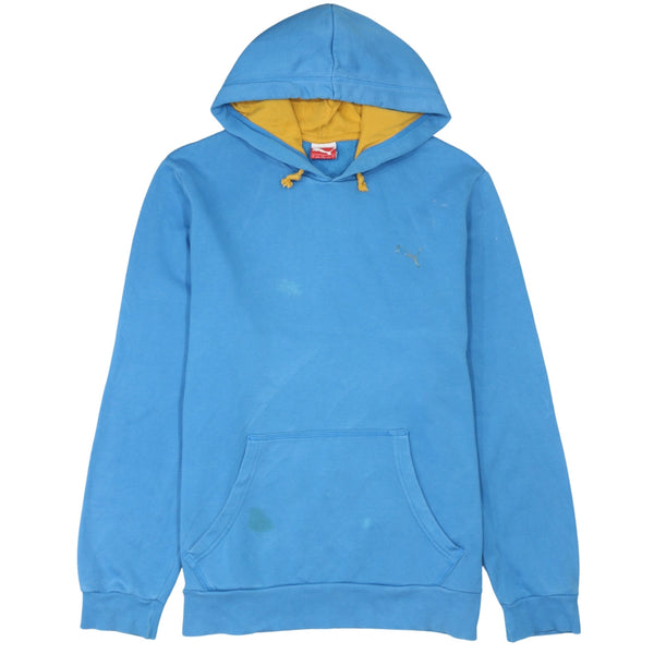 Puma 90's Drawstring Pockets Pullover Hoodie Large Blue