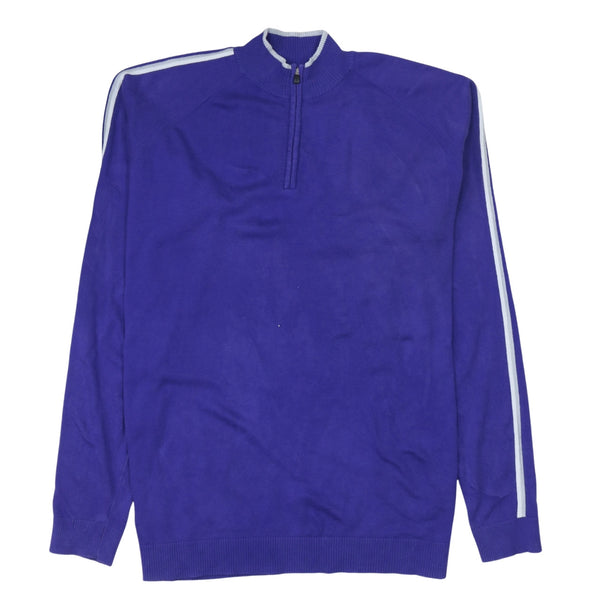 Adidas 90's Plain Quarter Zip Sweatshirt XXLarge (2XL) Purple