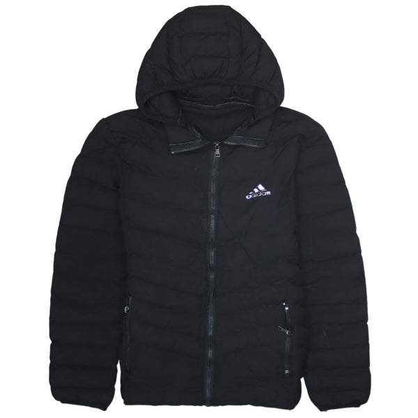 Adidas 90's Lightweight Full Zip Up Puffer Jacket Large Black