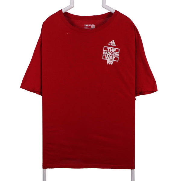 Adidas 90s Red Spellout Logo Crewneck T-Shirt XXLarge Vintage 2XL