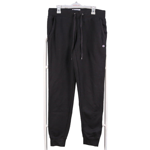 Champion 90's Vintage Black Straight Leg Pants S - Logo Detail